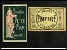 Matchbox advertising Peter Pan and Empire tobacco