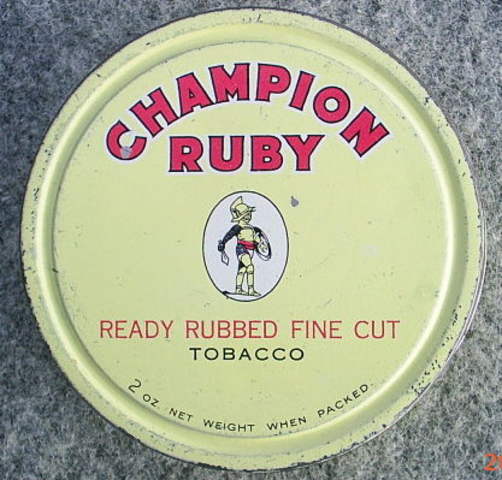 champion ruby tobacco British-Australasian Tobacco Co, The. Pty Ltd, Sydney & Melbourne: Champion  Ruby Fine Cut 2oz Tobacco Tin